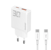 Laadija Dudao A30EUL USB-A / USB-C, 30W + USB-C (valge)